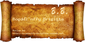 Bogdánffy Brigitta névjegykártya